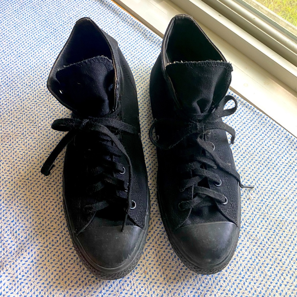 Men’s Converse All Star Monochrome Black High Tops - Size 12